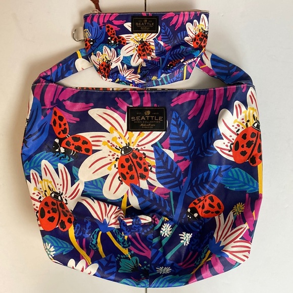 CHALO SEATTLE Eden Collection LADY BUGS boho slouchy purse bag & make-up bag set - Picture 2 of 16